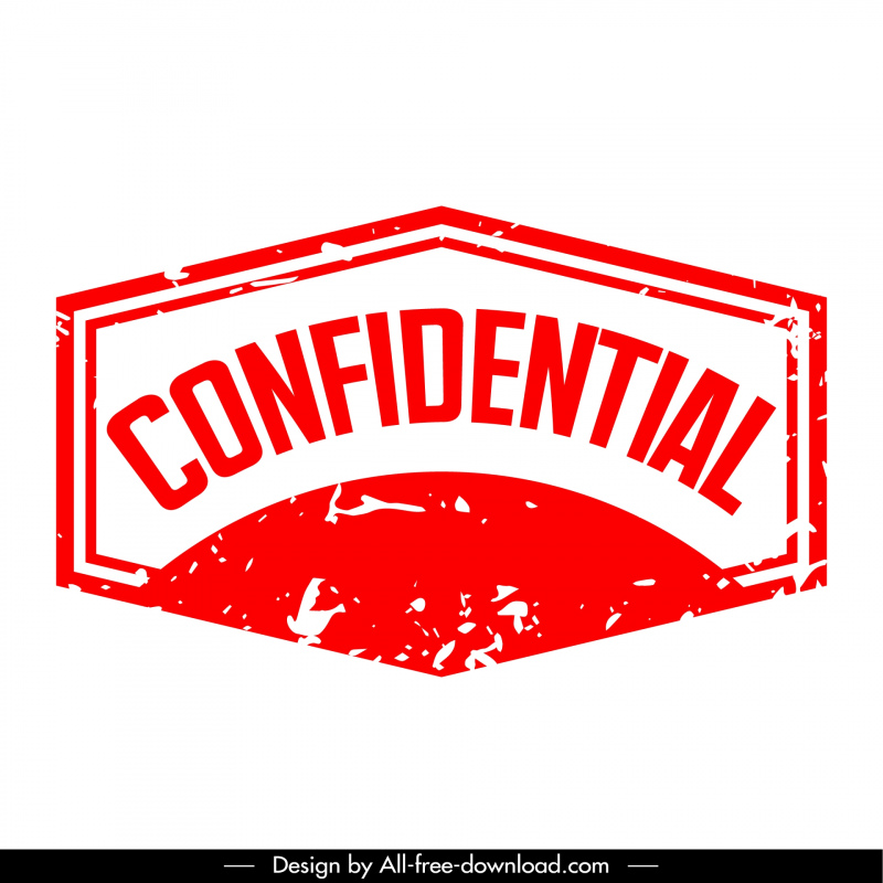 stamp confidential template flat retro geometry shape