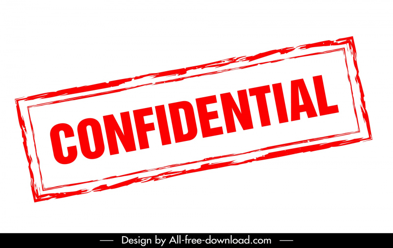 stamp confidential template flat vintage rectangle border text
