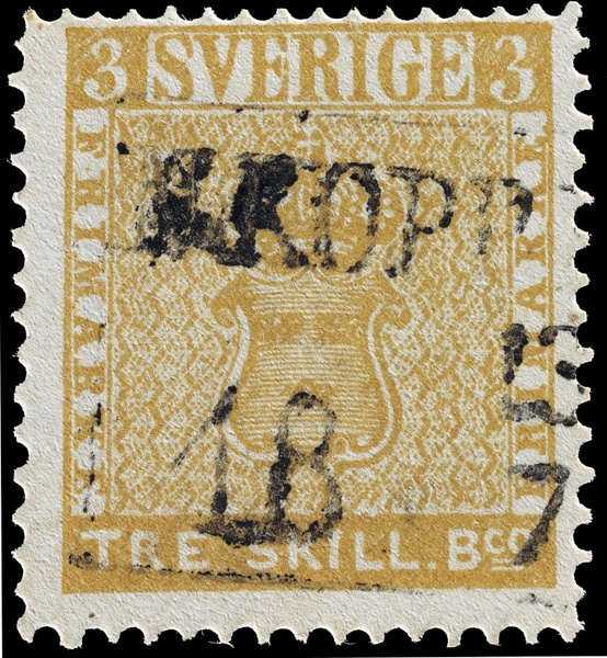 stamp tre skilling banco error swedish 