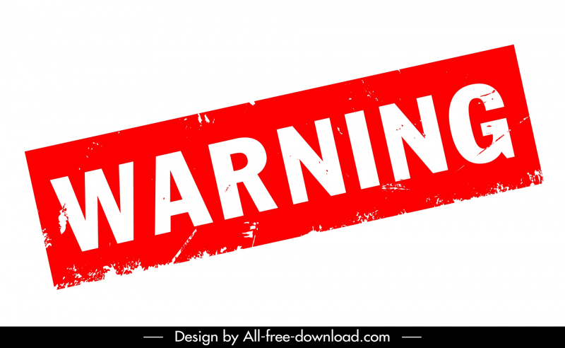 stamp warning template retro flat rectangle texts