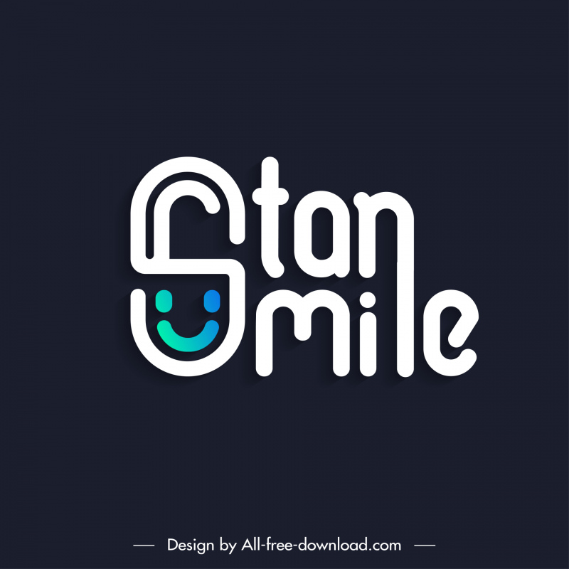 stan smile logo template contrast texts smiley sketch