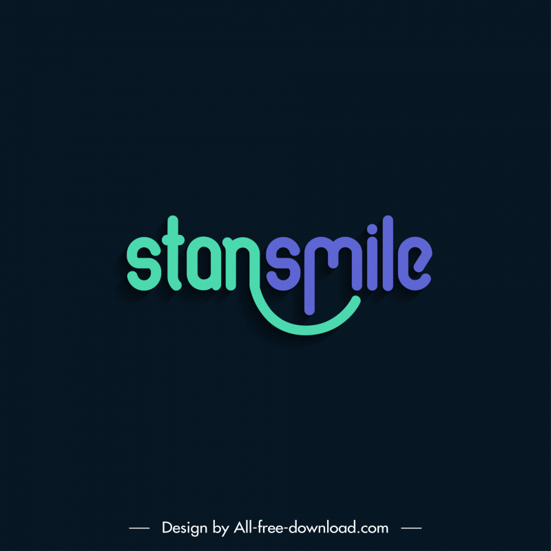 stan smile logo template flat calligraphy texts curves decor