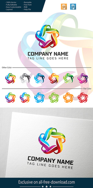 star company 3d logo design 