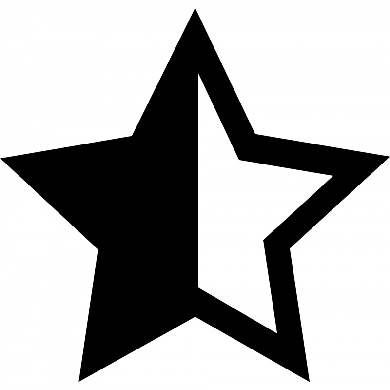 star half sign icon flat contrast black white symmetric outline 