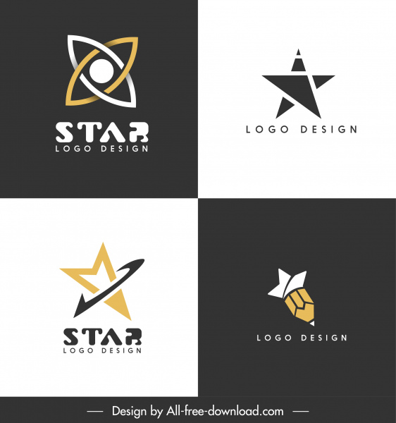 star logo templates modern flat contrast design