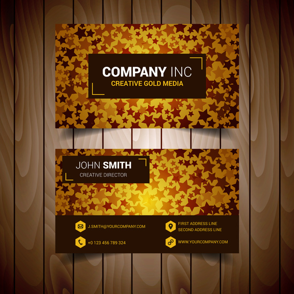 stared golden premium abstract business card