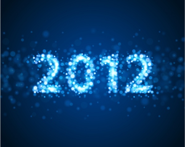 2012 new year banner bokeh sparkling light effect