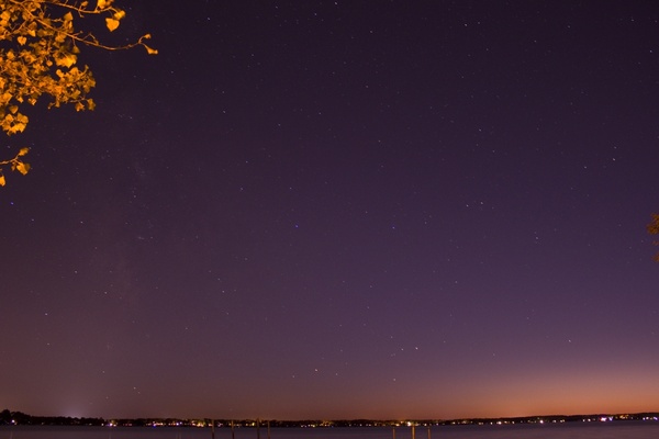 stars across the lake at lake kegonsa state park wisconsin 