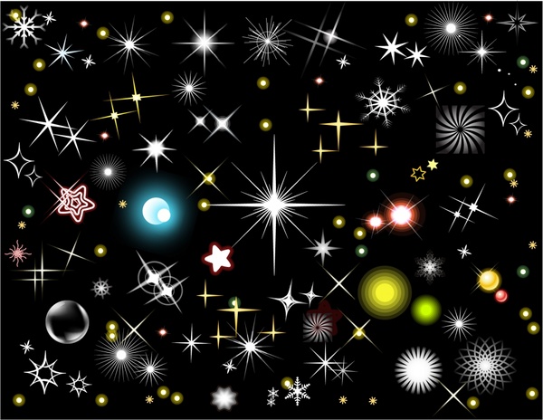 decorative background sparkling stars icons ornament