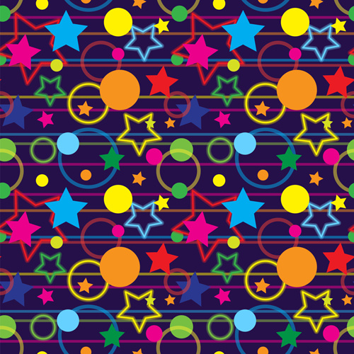 stars with round dot seamless pattern vector