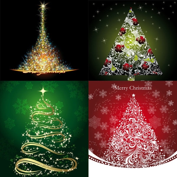starstudded christmas tree vector