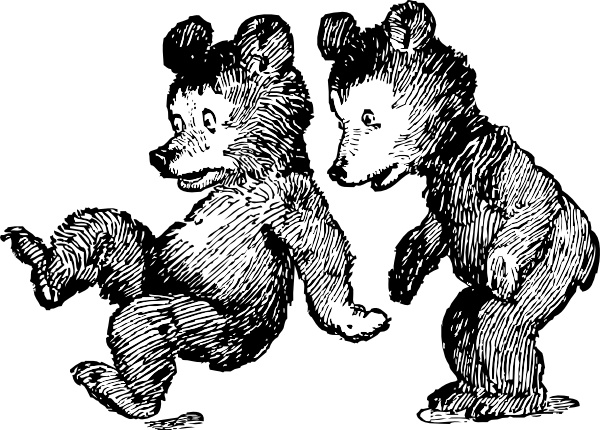 Startled Bears clip art