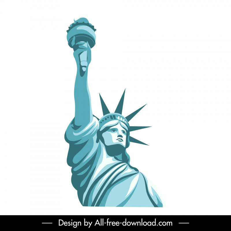 statue of liberty sign icon classic 3d outline 