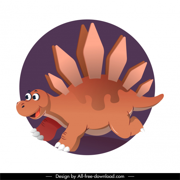 stegosaurus dinosaur icon funny cartoon character sketch 