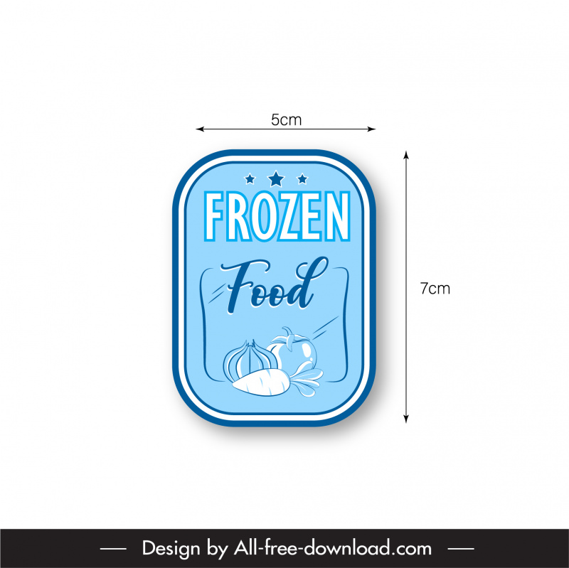 sticker frozen food template classical handdrawn food sketch 
