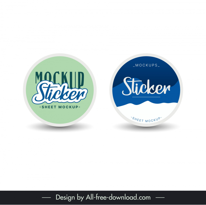  sticker sheet mockups templates elegant flat circle shape