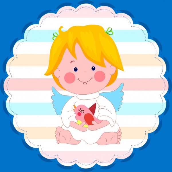 sticker template angel icon decoration rounded design