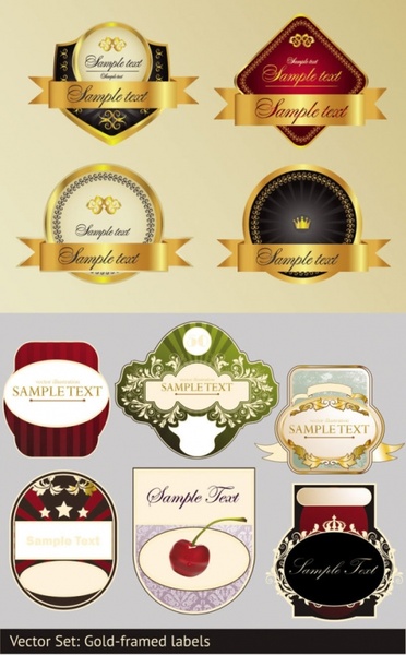 stickers and labels wine vector 1