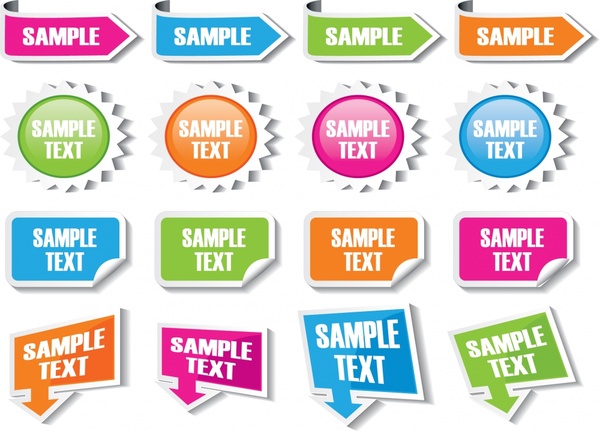 labels templates modern colorful shapes sketch