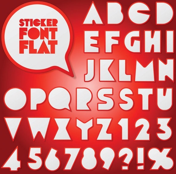 stickers vector 2 numbers and letters