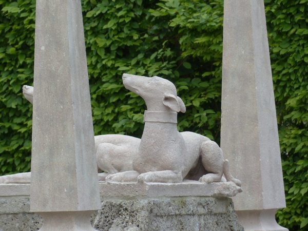 stone figure dog statue