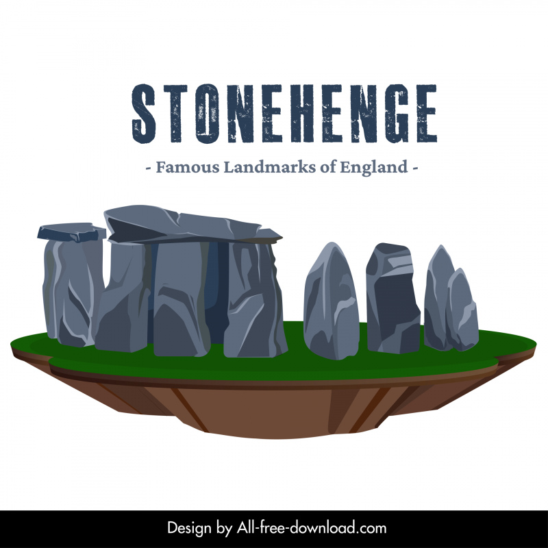 stonehenge famous landmark in uk tourism advertising banner classical 3d rocks sketch
