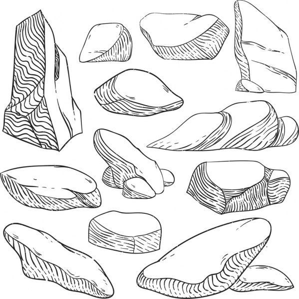 stones background 3d handdrawn sketch
