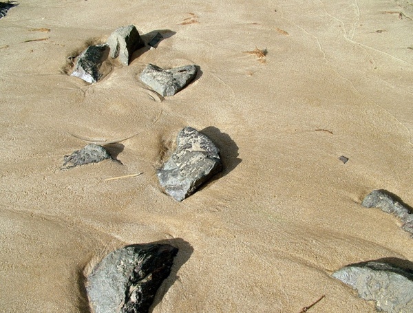 stones in the sand