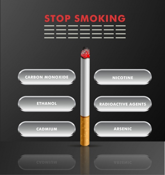 stop smoking infographic cigarette icon components analysis