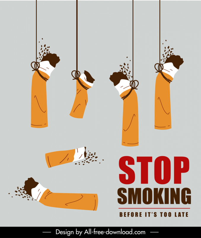stop smoking poster template stylized suicide cigarettes 