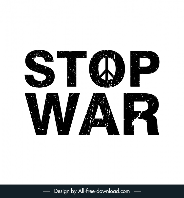 stop war sign banner vintage flat texts design