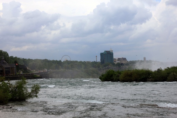 stormy clouds over river in niagara falls ontario canada