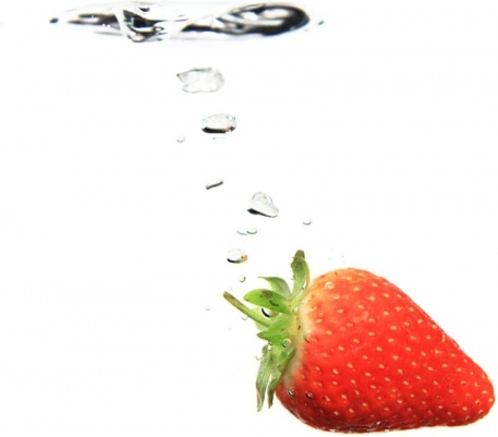 strawberry in water