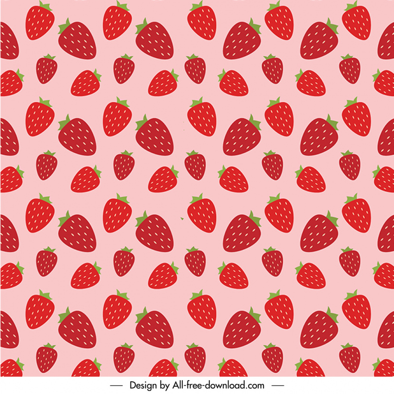 strawberry pattern template flat classical repeating messy design