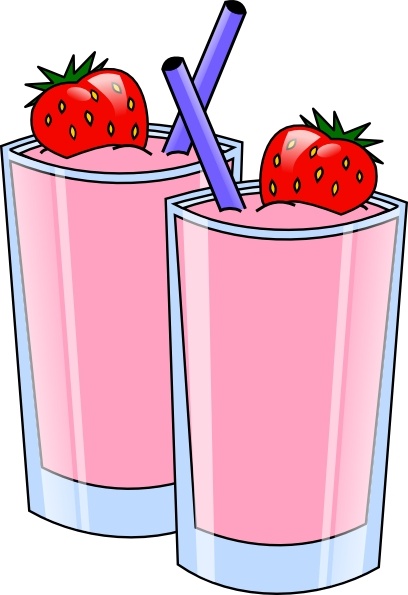 Strawberry Smoothie Drink Beverage Cups clip art