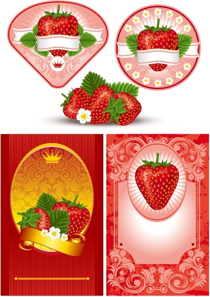 strawberry theme vector