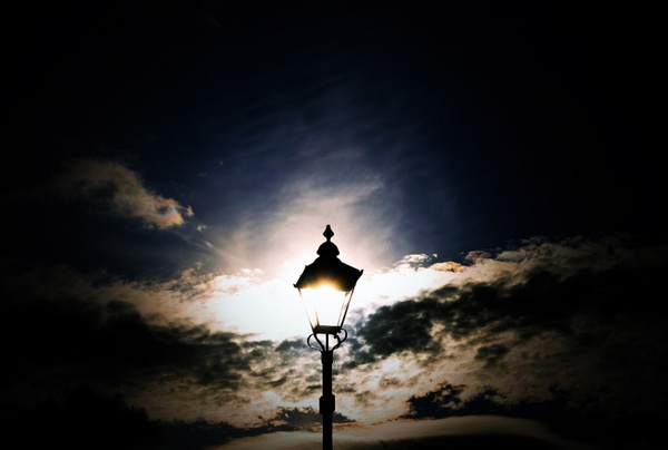 street lamp and sunset