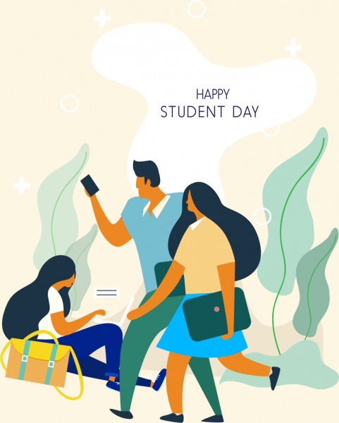 Student day background young people icon cartoon character Vectors graphic  art designs in editable .ai .eps .svg .cdr format free and easy download  unlimit id:6837664