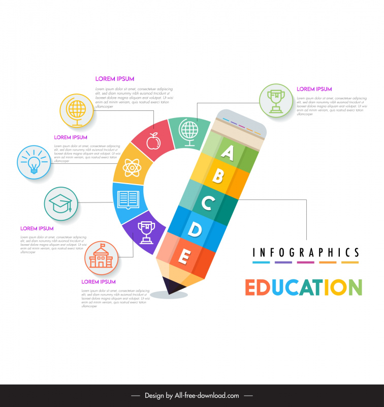 student infographics design elements elegant flat school elements