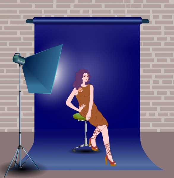 studio background model icon 3d design cartoon character