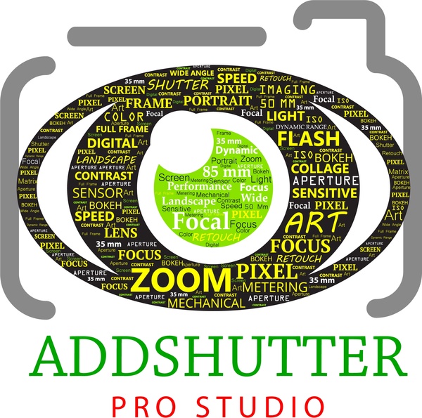 studio banner decoration camera and text collection style