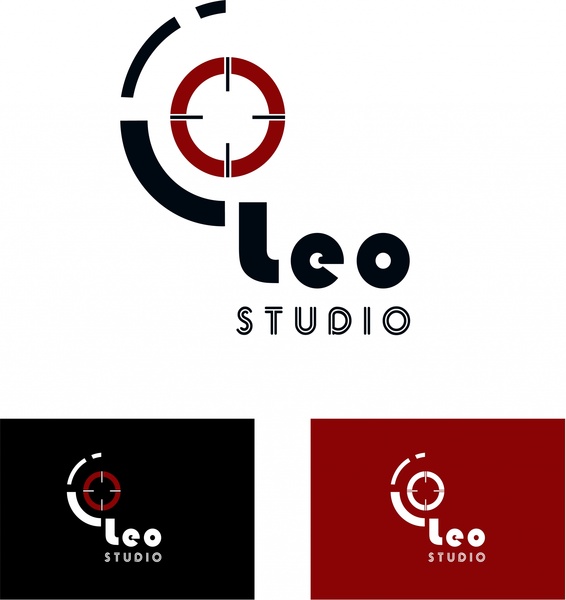 studio logo sets design on various background