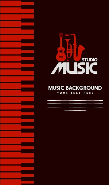studio music banner design dark color symbol elements