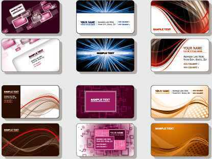stylish business cards creative design set vector 