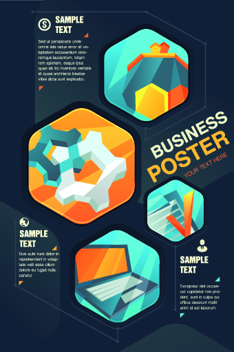 stylish business poster cover vector