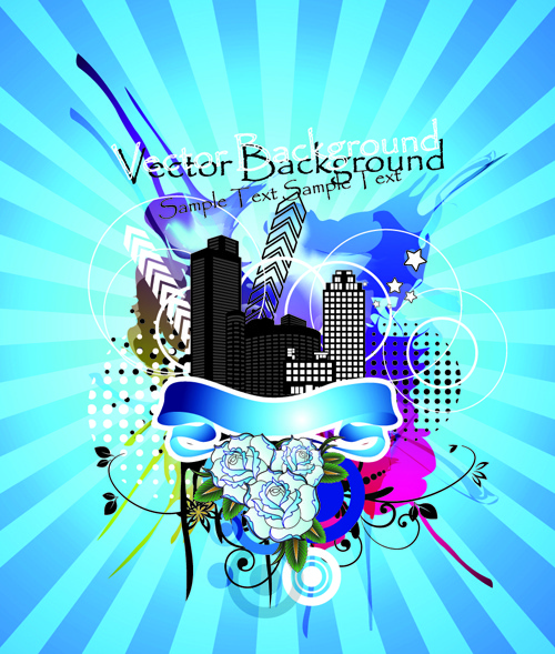 stylish city party vector background 