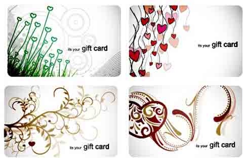stylish gift cards vector set 