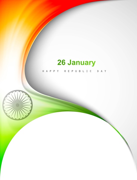 stylish indian flag republic day beautiful tricolor wave design art vector