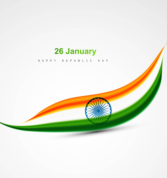 stylish indian flag republic day beautiful tricolor wave design art vector 