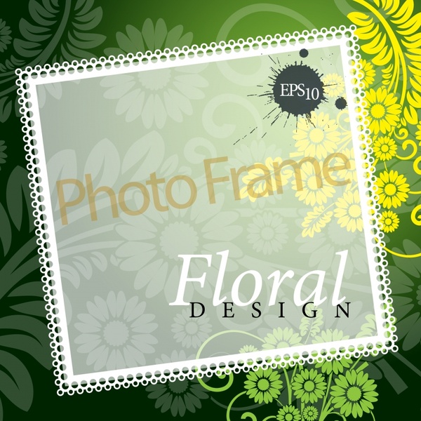 decorative photo frame background elegant blurred flowers decor